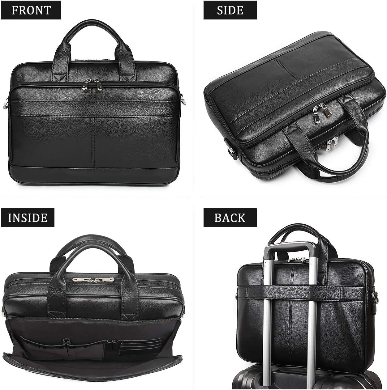 Augus Leather Messenger Bag for Men Vintage Travel Backpack 17 inch laptop Briefcase Shoulder Bags Men s Fashion Bags Briefcases on Carousell