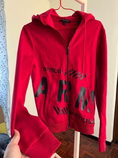 Authentic Armani Exchange Red Hooded Sweater