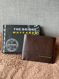 Authentic THE BRIDGE WAYFARER Leather Tri-fold Brown Horizontal Wallet