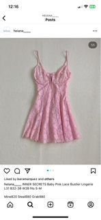 baby pink lace bustier dress