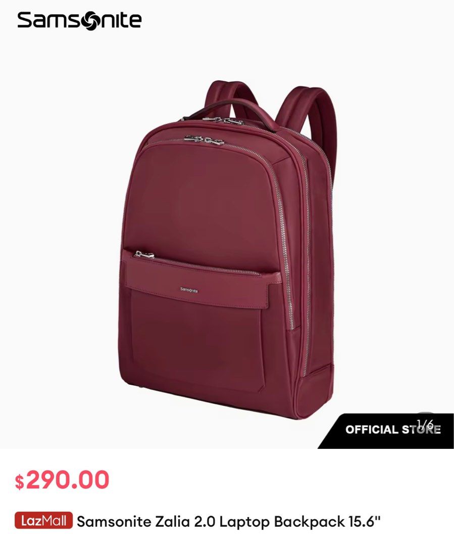 Backpack (Category: Backpacks) located in Singapore. Submitted by dl1902 (Listing ID 1237653447, Image 5). Description: Samsonite Zalia 2.0 Laptop Backpack 15.6 Retail $290 Brand New. Plastic and tag intact Got it as farewell gift .