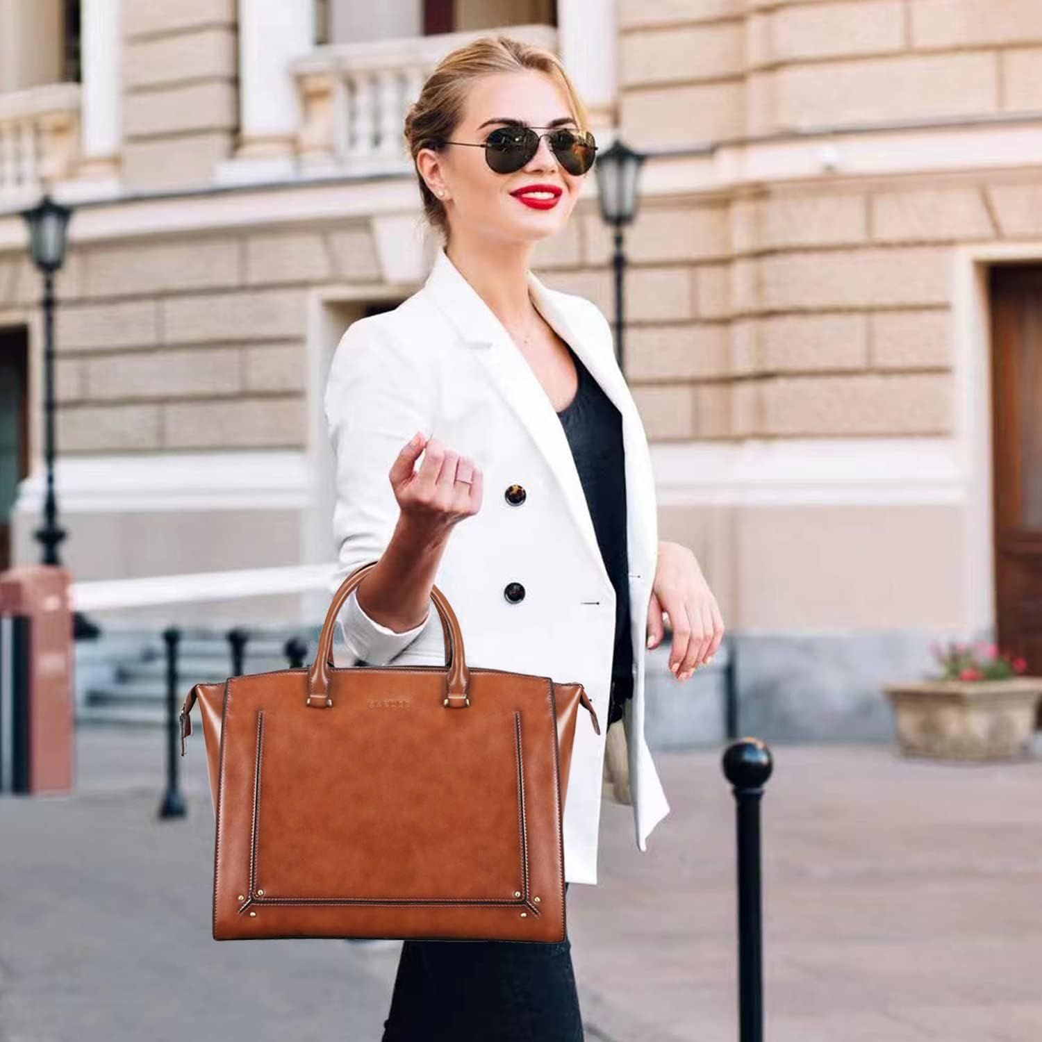 Banuce leather briefcase sales