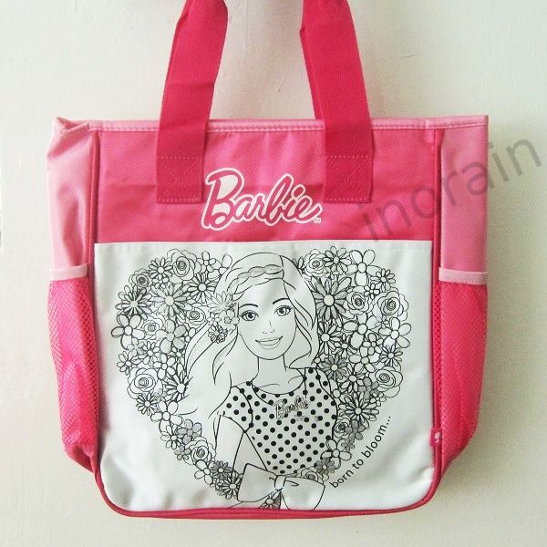 Barbie Girls School Bags Shoulder Bag Coloring Multi Purpose Tote Bag Pink Girls Laptop Bag