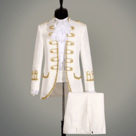 White and gold online mens suit jacket