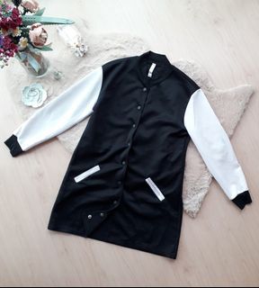 #92 ulzzang varsity bomber jacket black sporty korean jersey pullover  outerwear