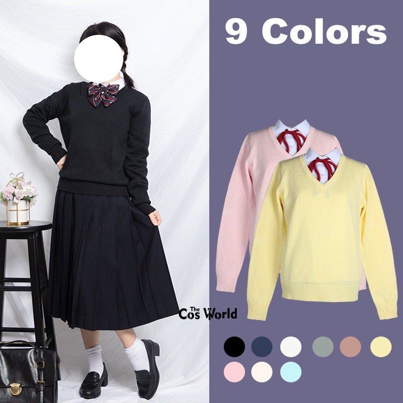 Knitted JK Seifuku Sweater V neck Taobao Brand Size S Women s
