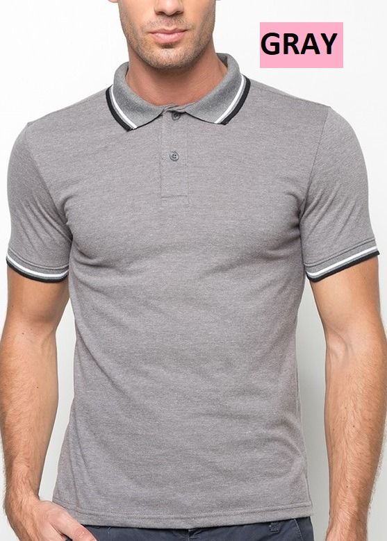 BlueShop Polo Shirt with Lining Men s Fashion Tops Sets