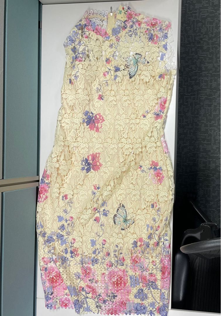 BNWT Paper Dolls ASOS Floral Print Crochet Lace Pencil Bodycon