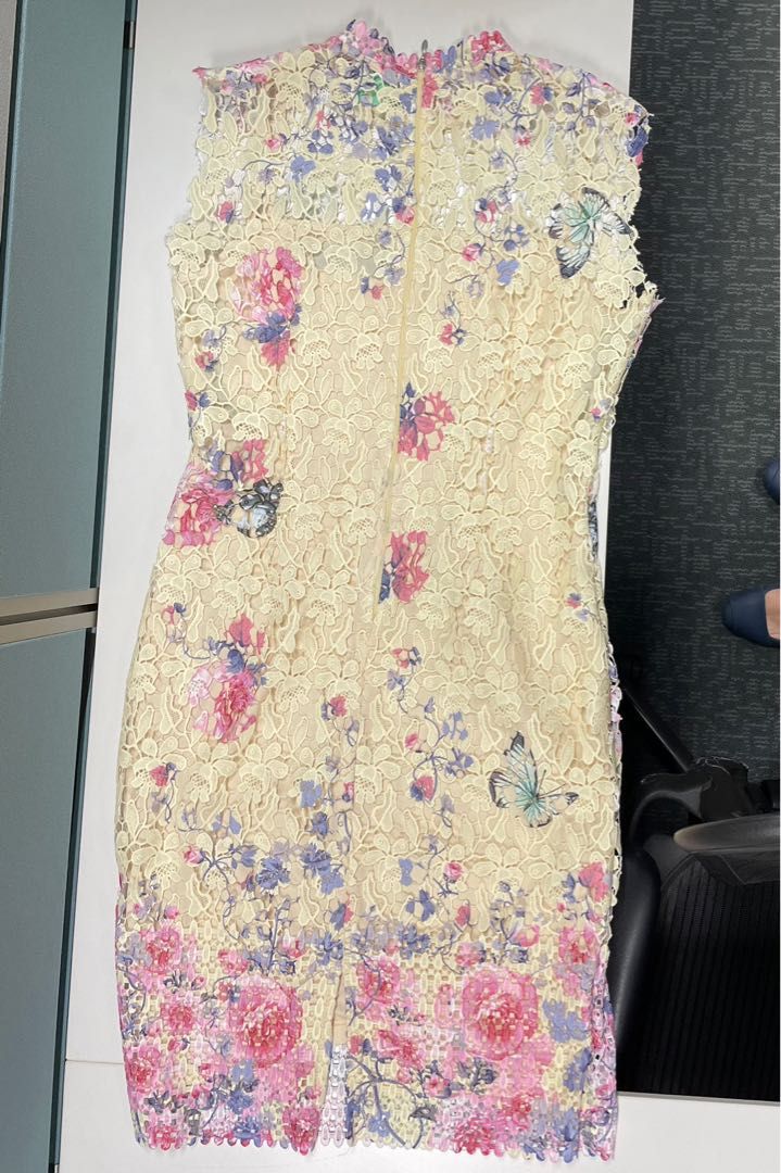 BNWT Paper Dolls ASOS Floral Print Crochet Lace Pencil Bodycon