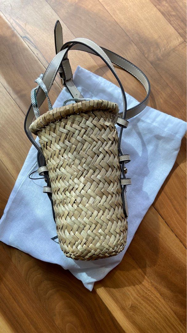 Raffia bag top zara