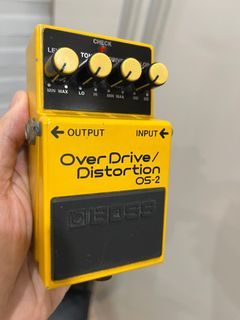 Boss OS-2 Overdrive Distortion Pedal for guitar or bass