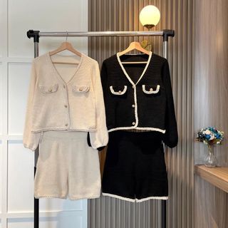 Braids Edge Premium Set Cardi n Shorts setelan cardigan import dan celana pendek import setelan cardigan rajut