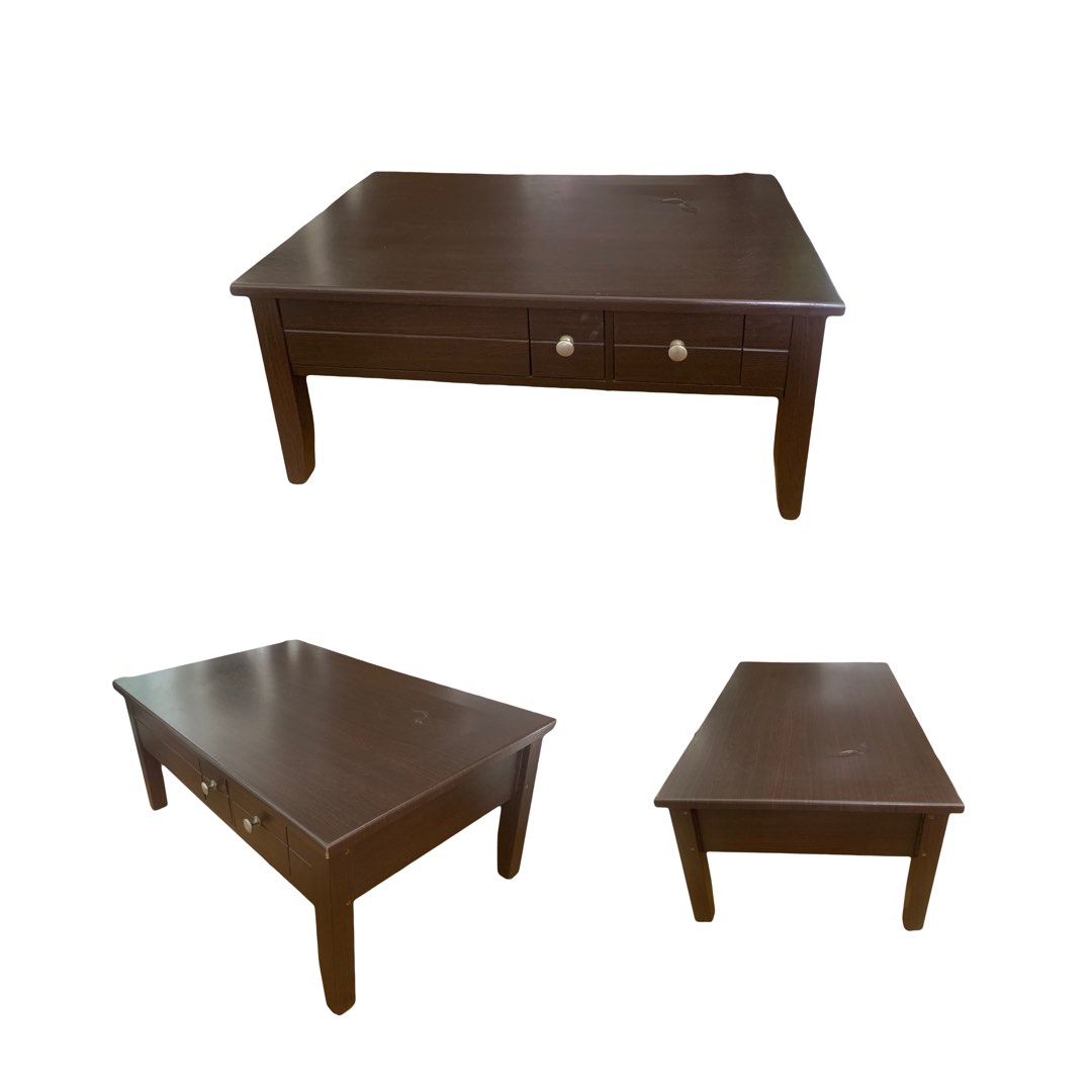 BROWN WOODEN LIVING ROOM COFFEE / CENTER TABLE, Furniture & Home Living, Furniture, Tables
