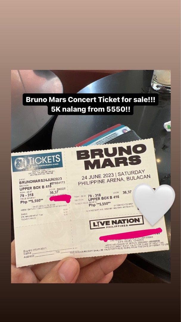 Bruno mars ticket on carousell