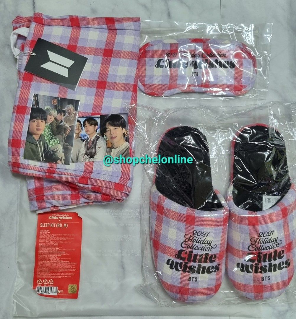 BTS HOLIDAY Sleep Kit Medium (Category: K-Wave Merchandise) located in Cainta. Submitted by shopchelonline (Listing ID 1237654315, Image 1). Description: BTS HOLIDAY Sleep Kit Medium 🛒4,000.00each(all in)+lsf ✅️Brand New ✅️Opened just for photo ✅️One only 💎Pre-order -NO RUSH SHIPPING 💎Korea Pasabuy 💎Colors may vary due to lighting. 💎Availability and price may vary 💎The outer case/box is simply for protecting goods. (Damages such as scratche