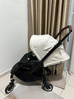 Bugaboo bee 5 stroller baby newborn white cream green black