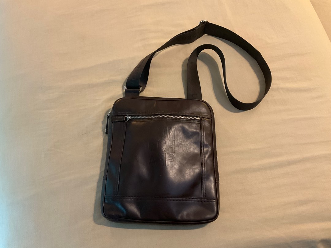 Longchamp Cavalier Men Leather Crossbody Messenger Sling Bag Moccha