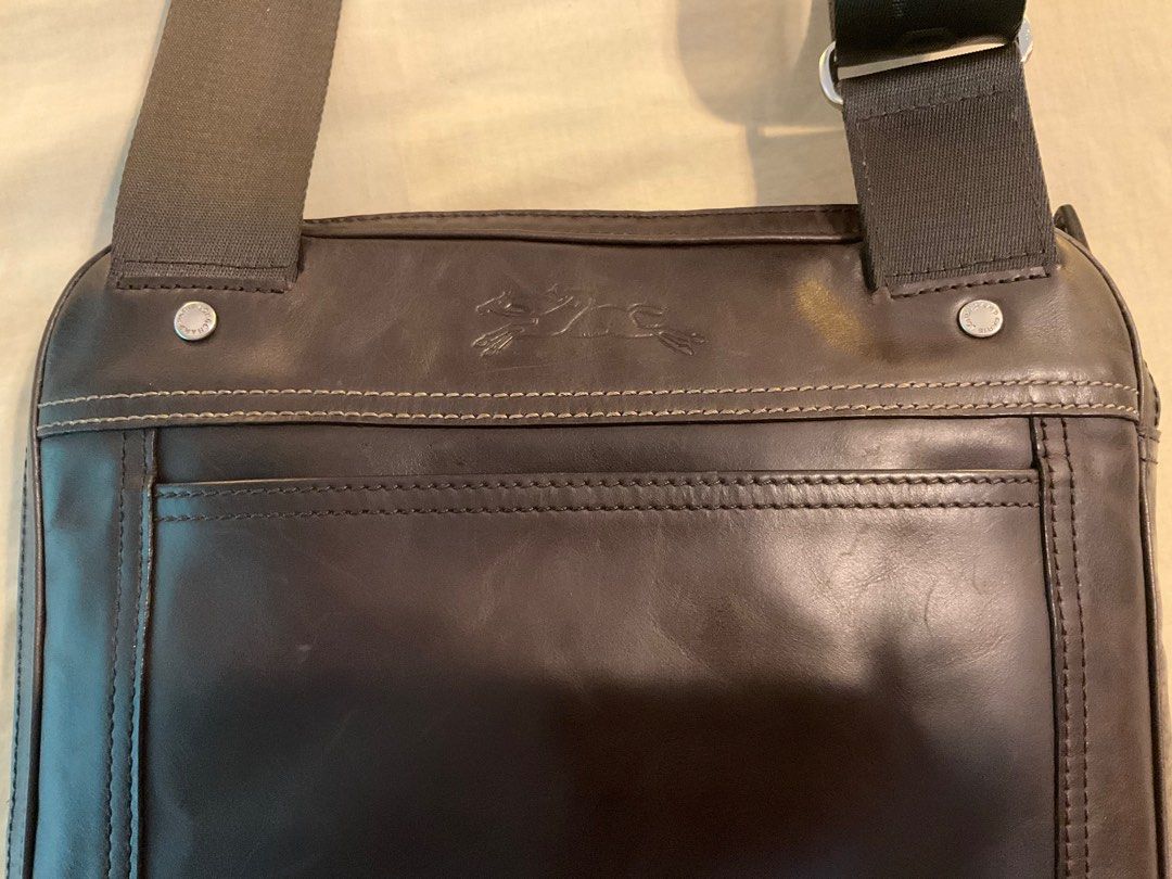 Longchamp Cavalier Men Leather Crossbody Messenger Sling Bag MOCCHA