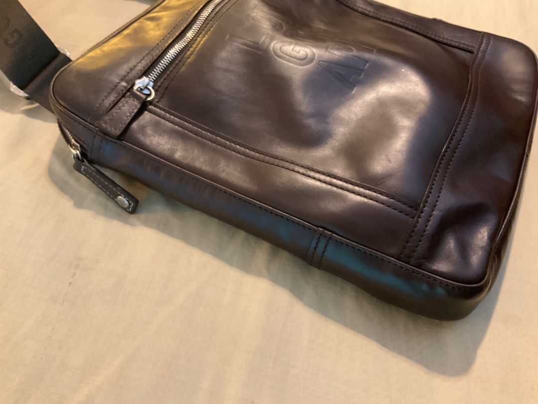 Longchamp Cavalier Men Leather Crossbody Messenger Sling Bag MOCCHA