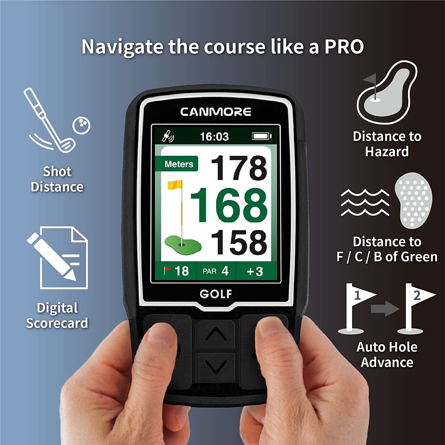 CANMORE HG200 Golf GPS Water Resistant Full Color 2Inch Display with