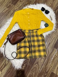 Rok tartan kuning