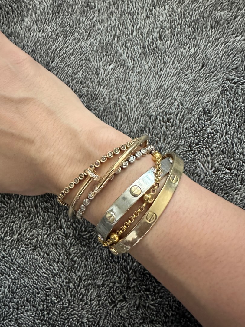 Cartier Juste Un Clou Nail Bangle Bracelet 18K White Gold With Diamonds :  r/luxury_jewelry_