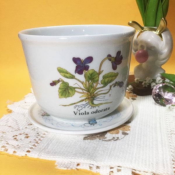 Ceramic footed Coaster (Category: Coffee & Tea Tableware) located in Mandaluyong City. Submitted by yula_noveltyfinds (Listing ID 1237546627, Image 3). Description: *FIXED PRICE Perfect for a cottage core or shabby chic themed setting, can be used for planters or tea pot coaster or trivet - England surplus - PLANTER NOT INCLUDED FOR PHOTO PURPOSES ONLY - Brand: F.W & co / beatrix potter peter rabbit - flaw: minor scratches - size: approx: 5.5 inc
