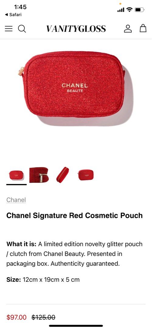 Chanel Cosmetic Bag / Vanity Pouch (Authentic), Women's Fashion, Bags &  Wallets, Purses & Pouches on Carousell