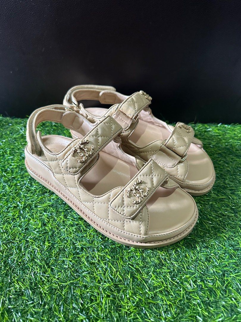 Chanel sandals double 2025 strap