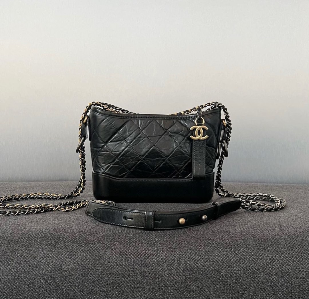 Chanel Gabrielle Bag 28cm Embossed Croc Black, Luxury, Bags & Wallets on  Carousell