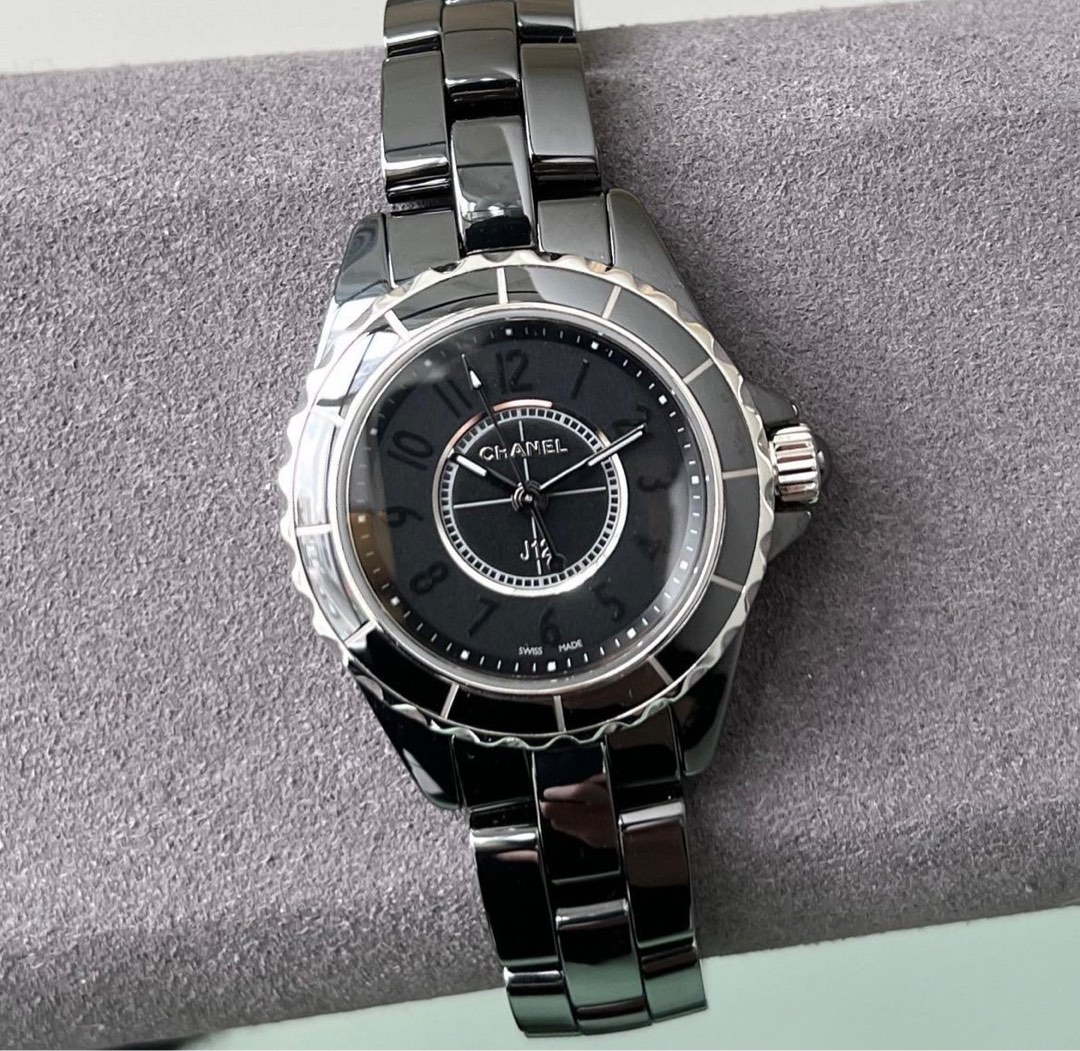 Authentic CHANEL J12 Phantom Wrist Watch H6185 Automatic Black Ceramic for  sale online  eBay