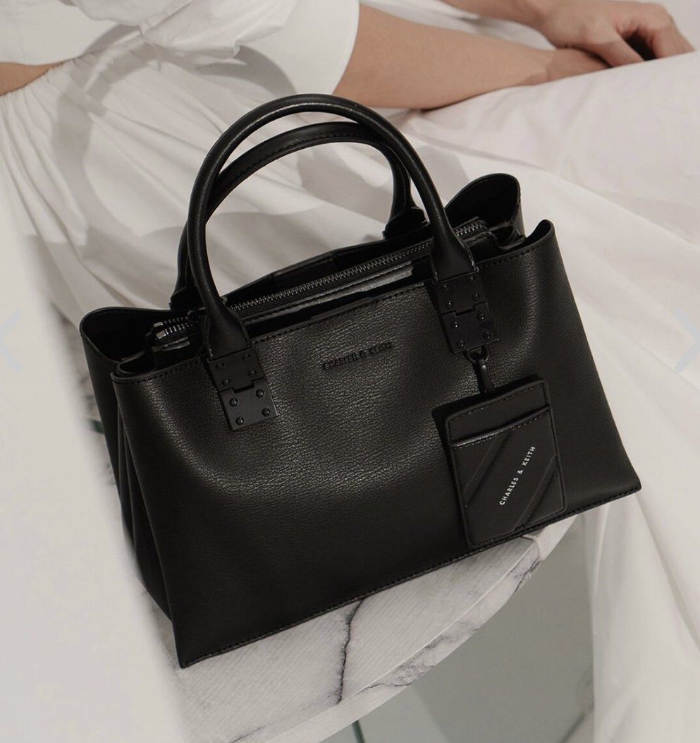Cream Structured Top Handle Bag | CHARLES & KEITH | Bags, Top handle bag,  Women
