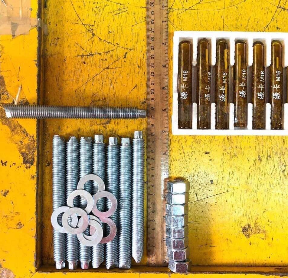 Chemical Anchor / Anchoring Bolt Complete Set w/ test tube glass epoxy