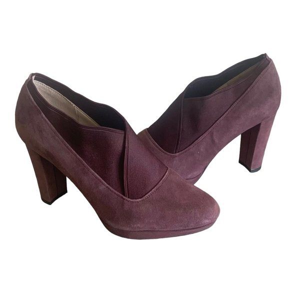 Clarks Kendra Mix Aubergine Suede ladies shoes