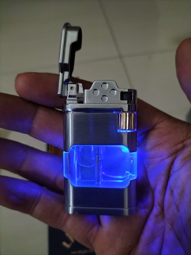 Classic lighter with blue light, Furniture & Home Living, Home ...