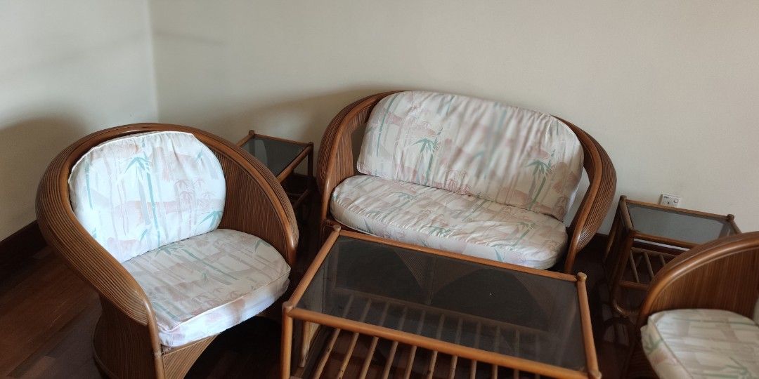 Used deals rattan sofa