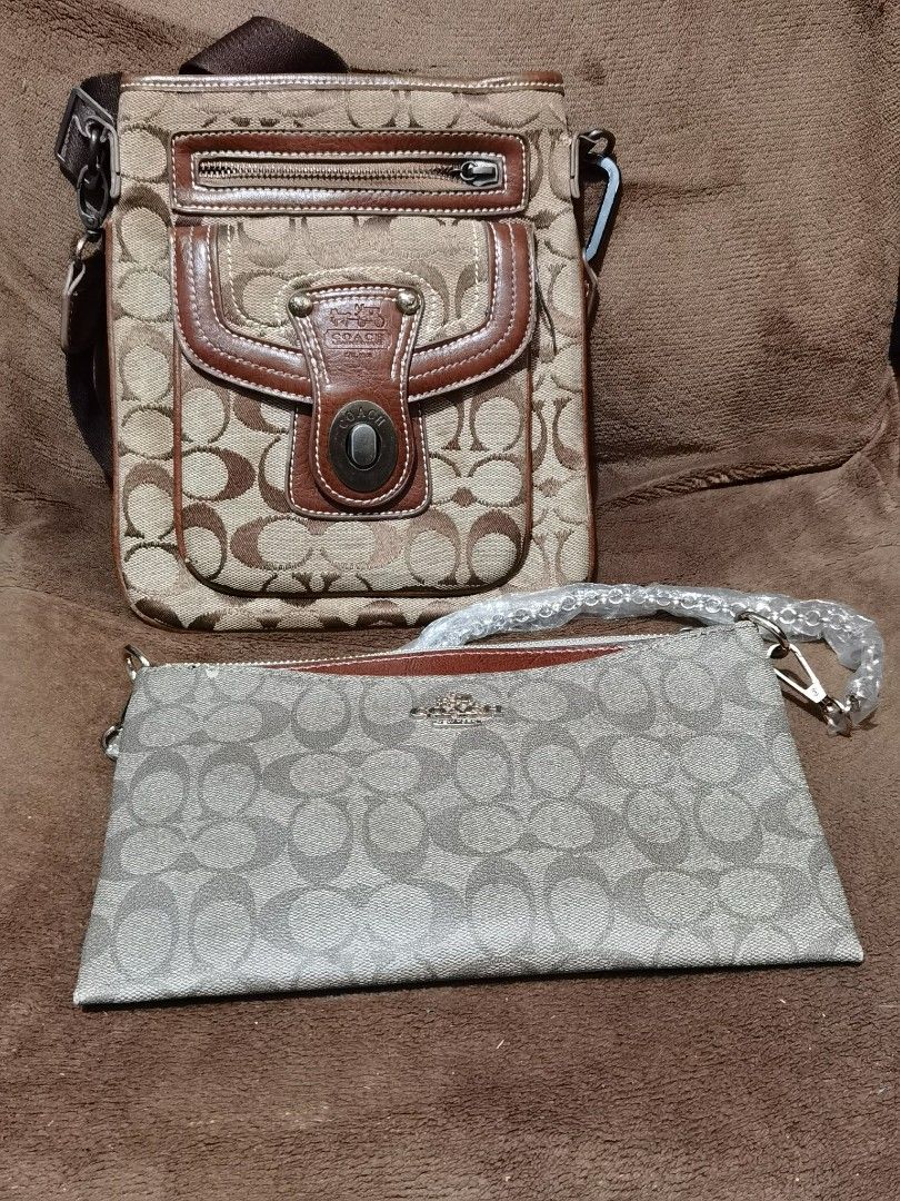 Coach body bag and mini bag take both (Category: Luxury Bags & Wallets) located in Manila. Submitted by icedlava (Listing ID 1237566494, Image 1). Description: Coach bags given to me from 5 years ago. Not sure if these are dupes or original. Quality and workmanship of the crossbody bag is really good, and only problem with it is clasp at one end of the strap is broken. The other bag has never been used, as i have always neded bigger bag. Rfs : de