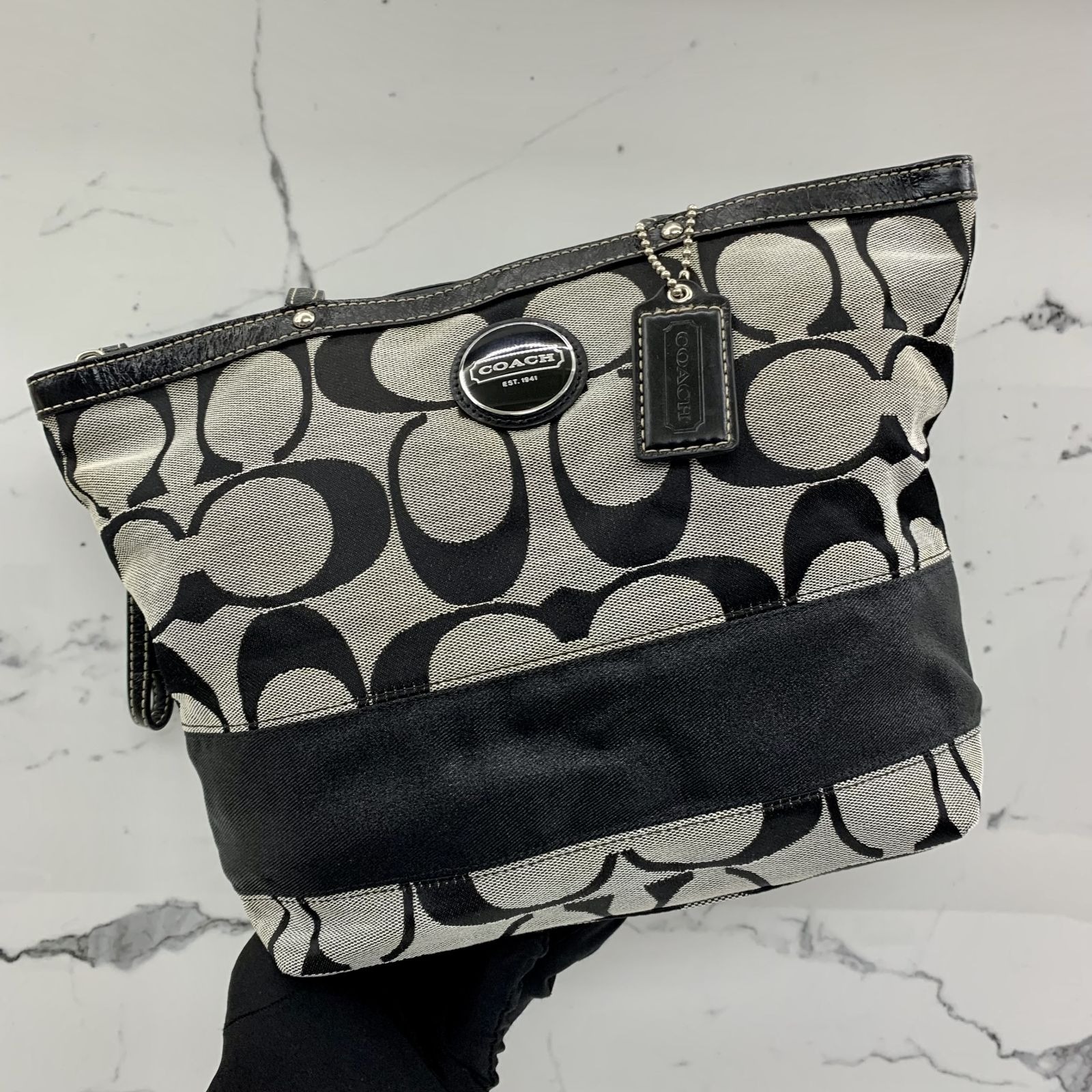 COACH F15112 GREY CANVAS HAND TOTE BAG 237015230 AL Luxury Bags Wallets on Carousell