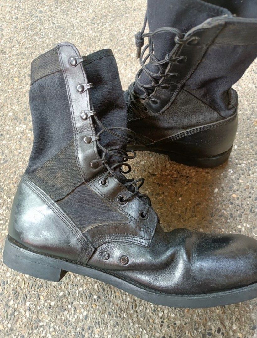 combat boots cognac