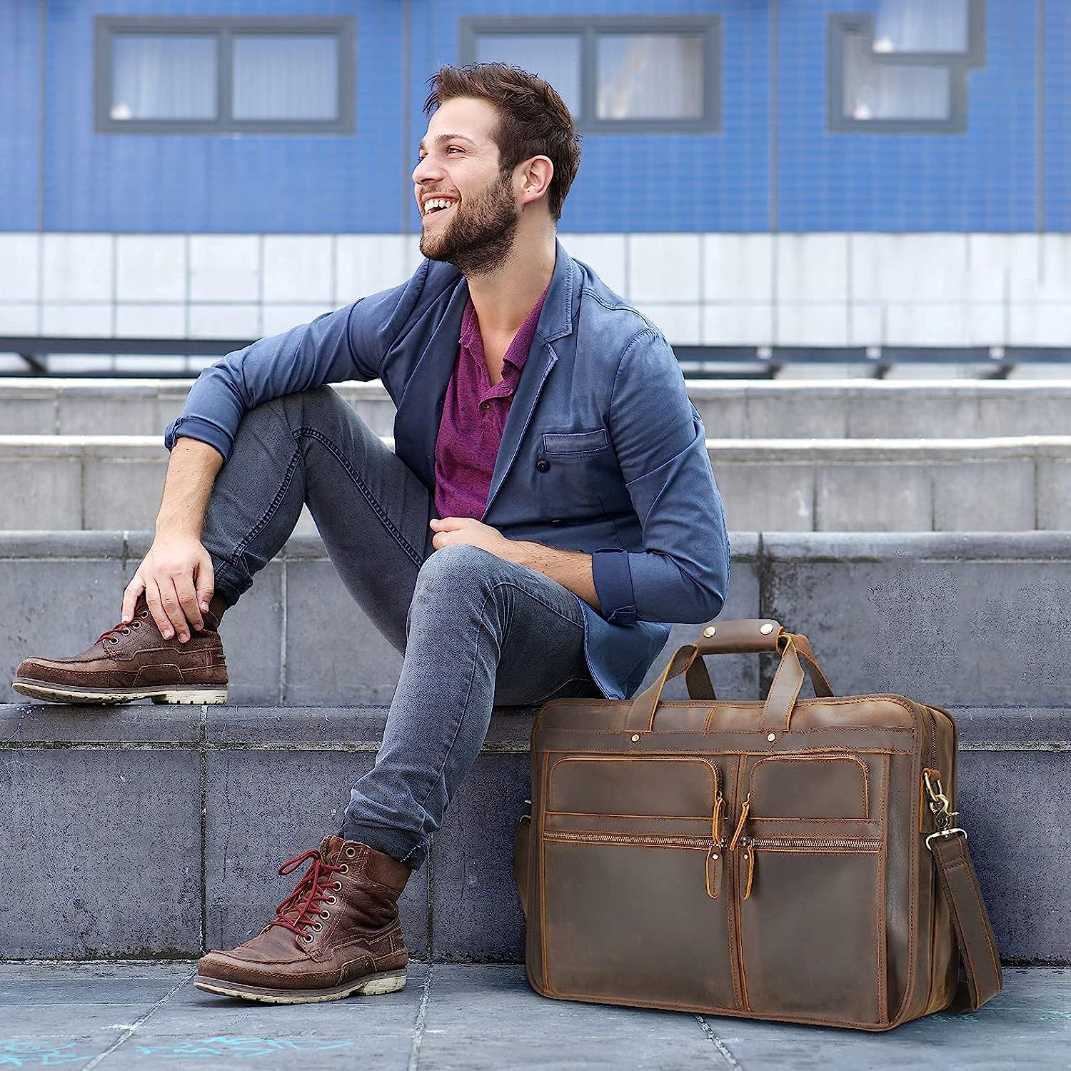 Full cheap grain briefcase