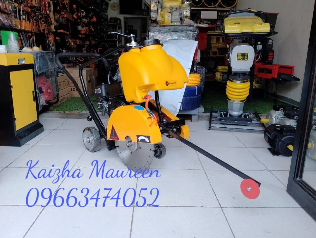 Concrete Cutter (Category: Construction Tools & Equipment) located in Caloocan City. Submitted by maryannaranez85 (Listing ID 1237533526, Image 1). Description: TOYOYAMA Concrete Cutter with 7HP Gasoline Engine CNQ14 SPECIFICATION: Brand: TOYOYAMA Model: CNQ14 Max. Cutting Depth: 3.5" (9cm) Blade Diameter: 14" (35cm) Driving Mode: Manual Push Blade Speed: 3600rpm Water Tank Capacity: 14L Starting System: Recoil System Depth Adjustment: Handle Rot