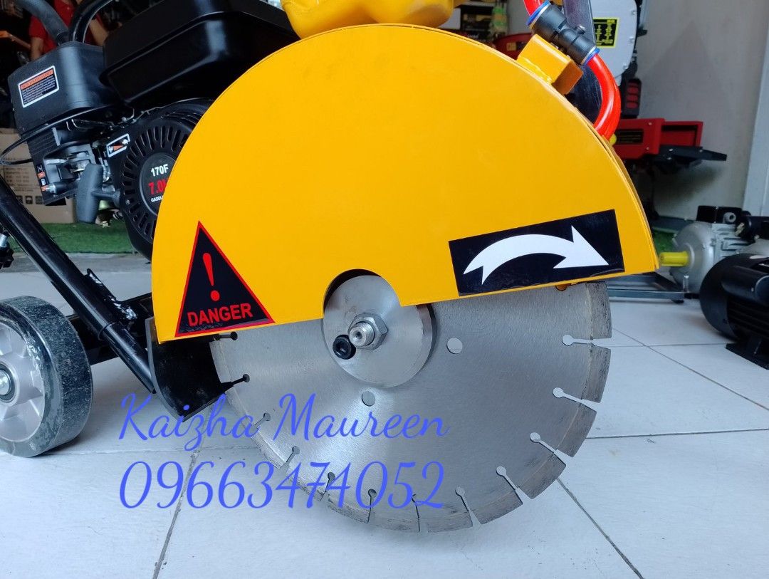 Concrete Cutter (Category: Construction Tools & Equipment) located in Caloocan City. Submitted by maryannaranez85 (Listing ID 1237533526, Image 2). Description: TOYOYAMA Concrete Cutter with 7HP Gasoline Engine CNQ14 SPECIFICATION: Brand: TOYOYAMA Model: CNQ14 Max. Cutting Depth: 3.5" (9cm) Blade Diameter: 14" (35cm) Driving Mode: Manual Push Blade Speed: 3600rpm Water Tank Capacity: 14L Starting System: Recoil System Depth Adjustment: Handle Rot