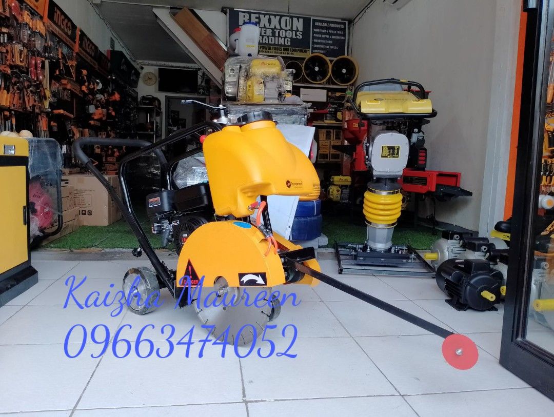 Concrete Cutter (Category: Construction Tools & Equipment) located in Caloocan City. Submitted by maryannaranez85 (Listing ID 1237533526, Image 3). Description: TOYOYAMA Concrete Cutter with 7HP Gasoline Engine CNQ14 SPECIFICATION: Brand: TOYOYAMA Model: CNQ14 Max. Cutting Depth: 3.5" (9cm) Blade Diameter: 14" (35cm) Driving Mode: Manual Push Blade Speed: 3600rpm Water Tank Capacity: 14L Starting System: Recoil System Depth Adjustment: Handle Rot
