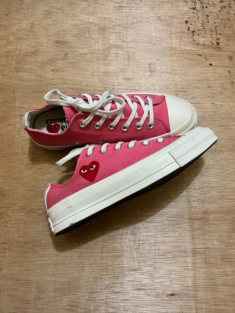 Converse Ct 70s x CDG Play Low Pink on Carousell