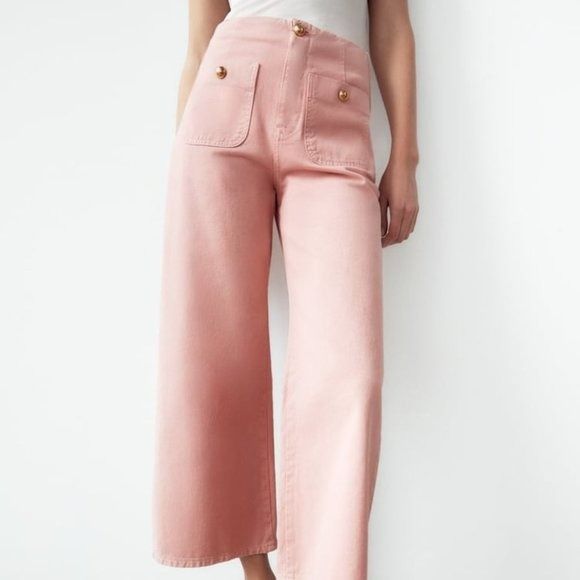 Zara Pink Jeans (Flare pants), Women's Fashion, Bottoms, Jeans on Carousell