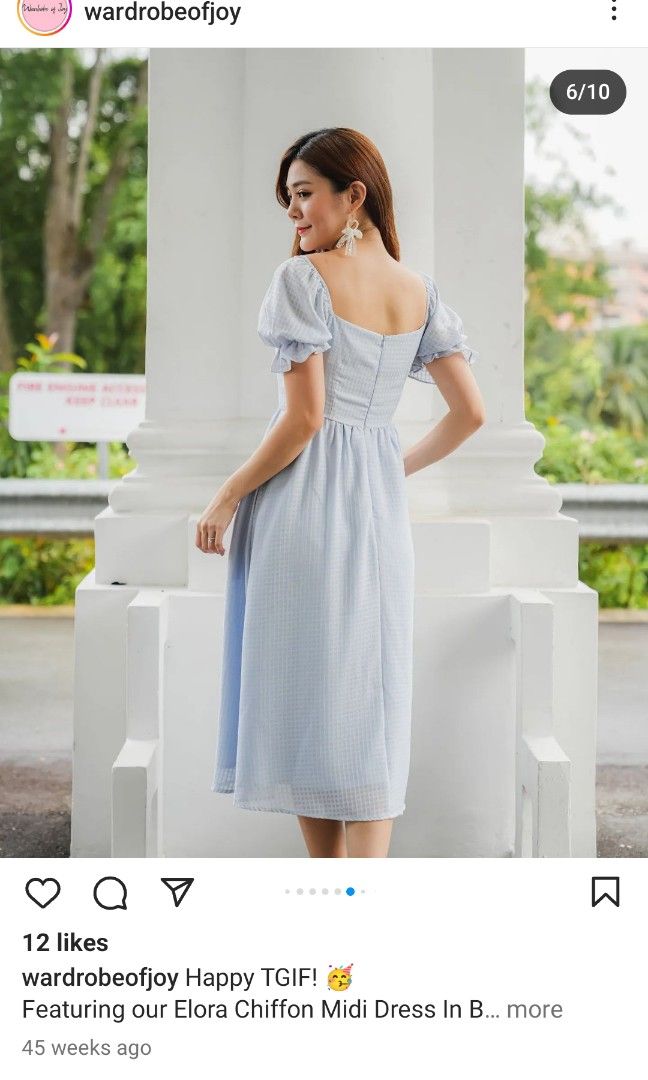 Elora Midi Dress - Blue