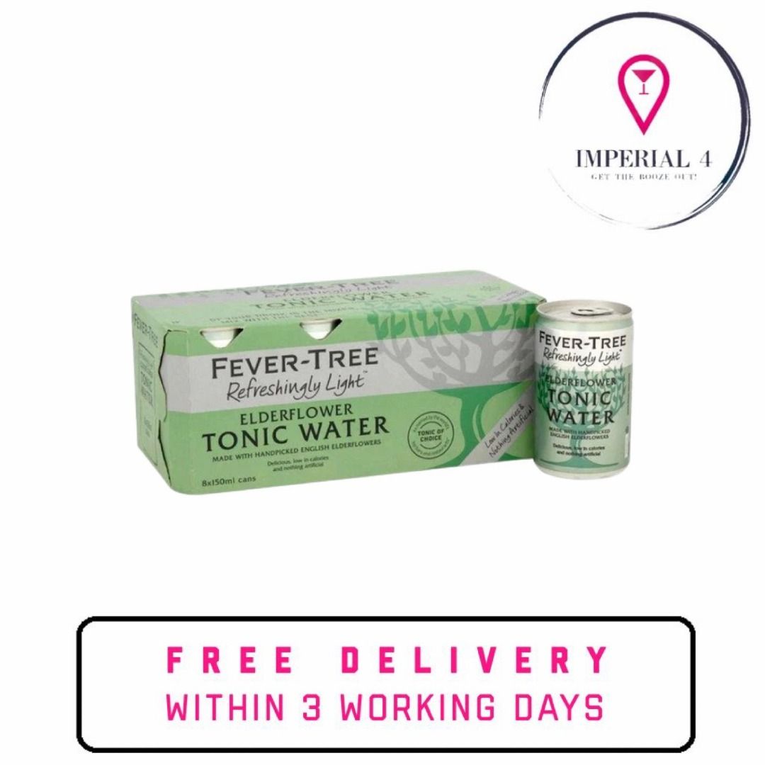 Fever Tree Refreshingly Light Elderflower Tonic Water Cans 24X150ML