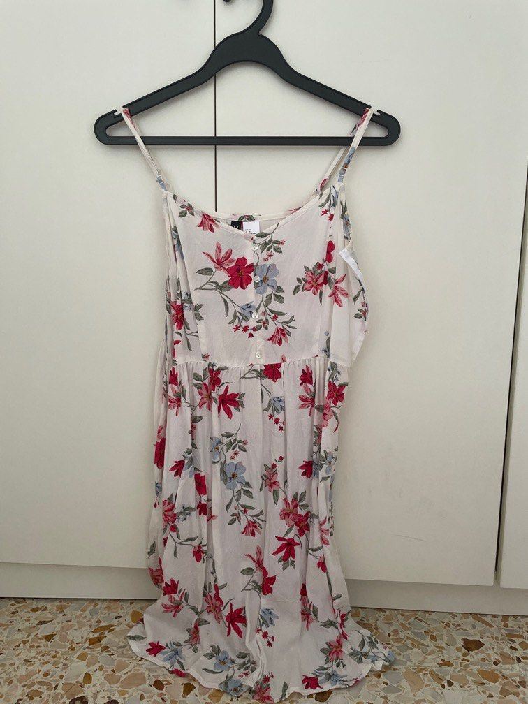 White floral dress best sale h&m