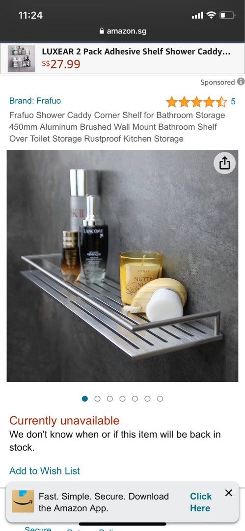 Moforoco Shower Caddy - Adhesive Shower Organizer, Hanging Suction Black Shower Shelves Rack, Inside Shower Rack Holder, Bathroom Decor Organization Storage