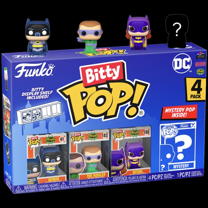 Funko Bitty Pop! DC 4 Pack - Batman, The Riddler, Batgirl, Mystery